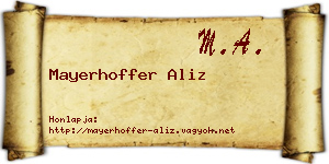 Mayerhoffer Aliz névjegykártya